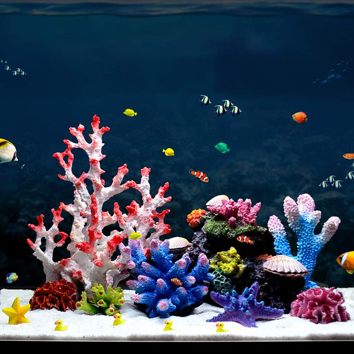 1Pc of Polyresin Coral Ornament, Aquarium Coral Decor 3 1/10 x 2 1/3 x 1 9/10 for Fish Tank Aquarium Decoration