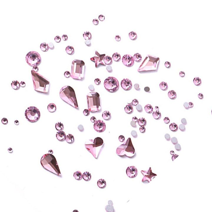BELICEY Pink Nail Art Rhinestones 810PCS Crystal Rhinestones for Nail Crystals Decoration Hearts Butterfly Charm Nail Dimond Gems Stone for Nail Art Jewels DIY Makaup Crafts Clothing