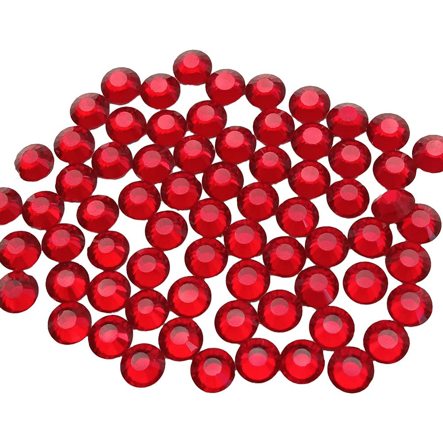 Glass Crystal Flatback Rhinestones for Nail Art and Craft, Round Stone Gems Sparkly Diamond (SS8 2880pcs, Siam)