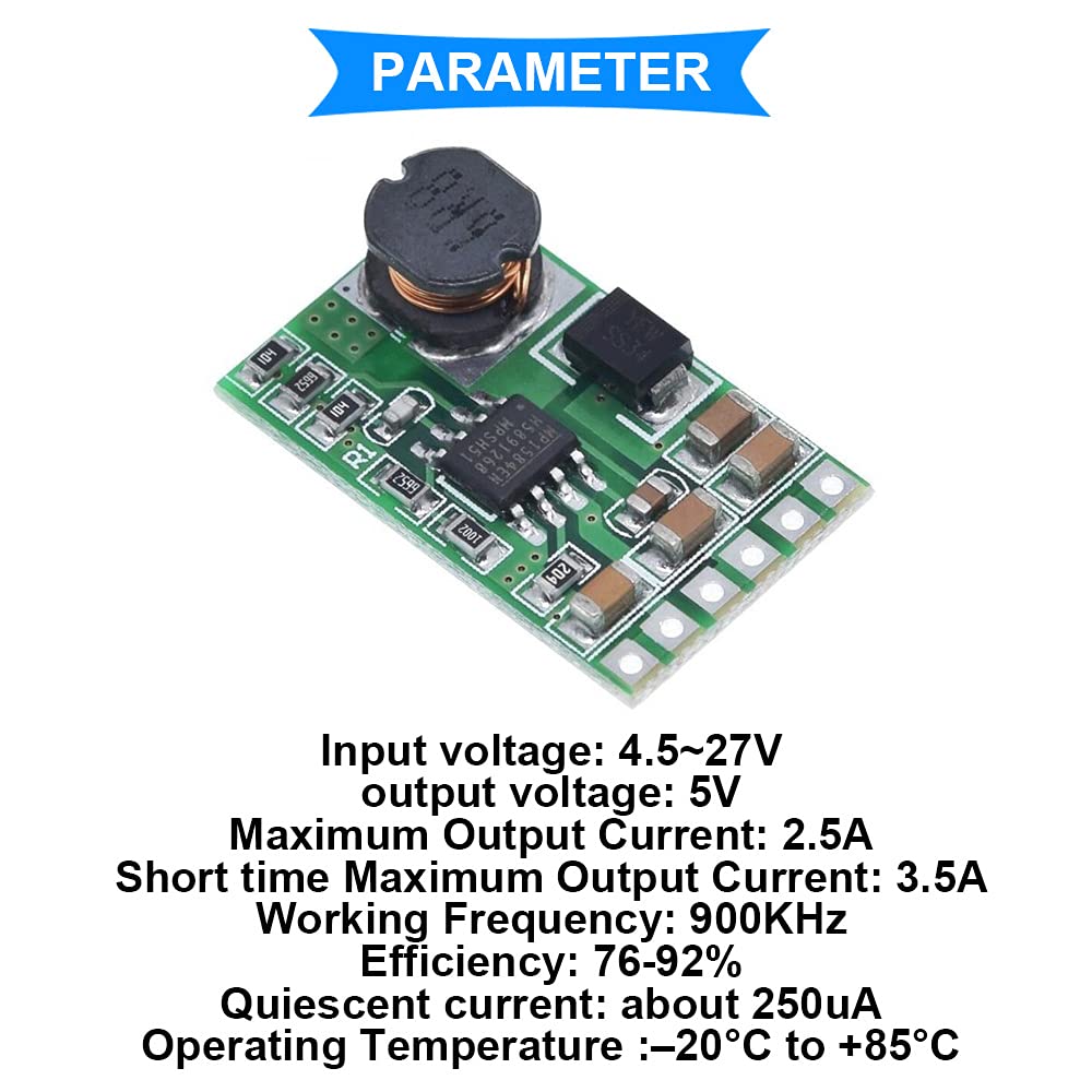 DKARDU 2PCS DC-DC Buck Converter 4.5V-27V to 3V 3.3V 3.