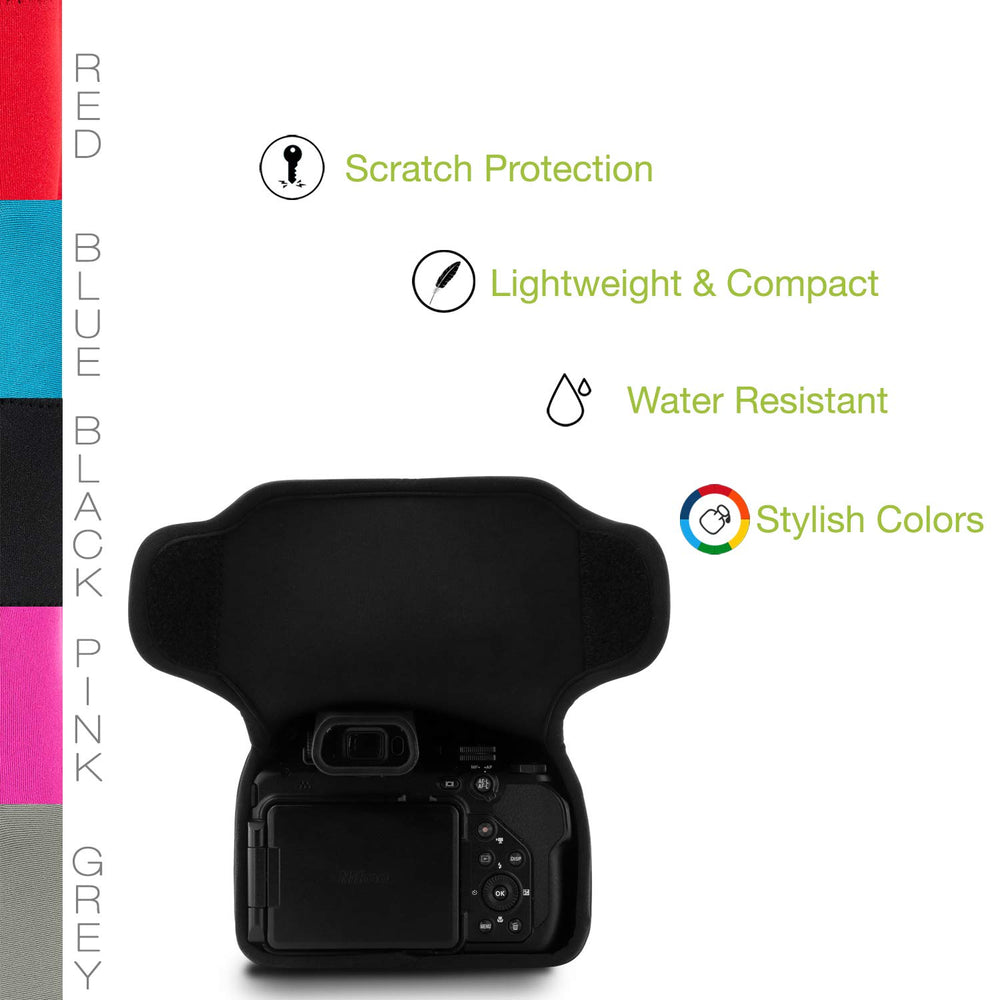 Ultra Light Neoprene Camera Case Compatible with Nikon Coolpix P1000,Black
