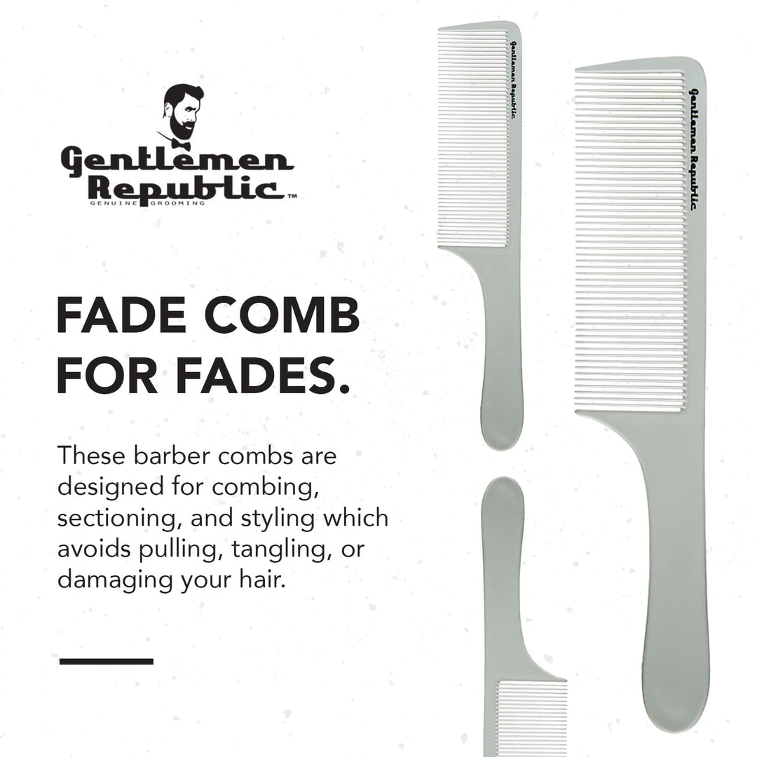 Gentlemen Republic Fade Comb for Men&#39;s Hairstyles - Soft Round Tips, Precision Teeth with Sturdy Body for Fades, Blending, and Cuts