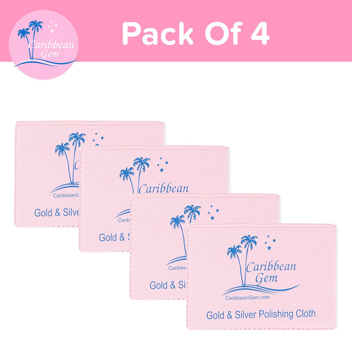 USA | 4 Pack | Polishing Cleaning Cloth | for Gold, Silver, Platinum Jewelry, All Metals | Non-Toxic | Restores Luster and Brilliance