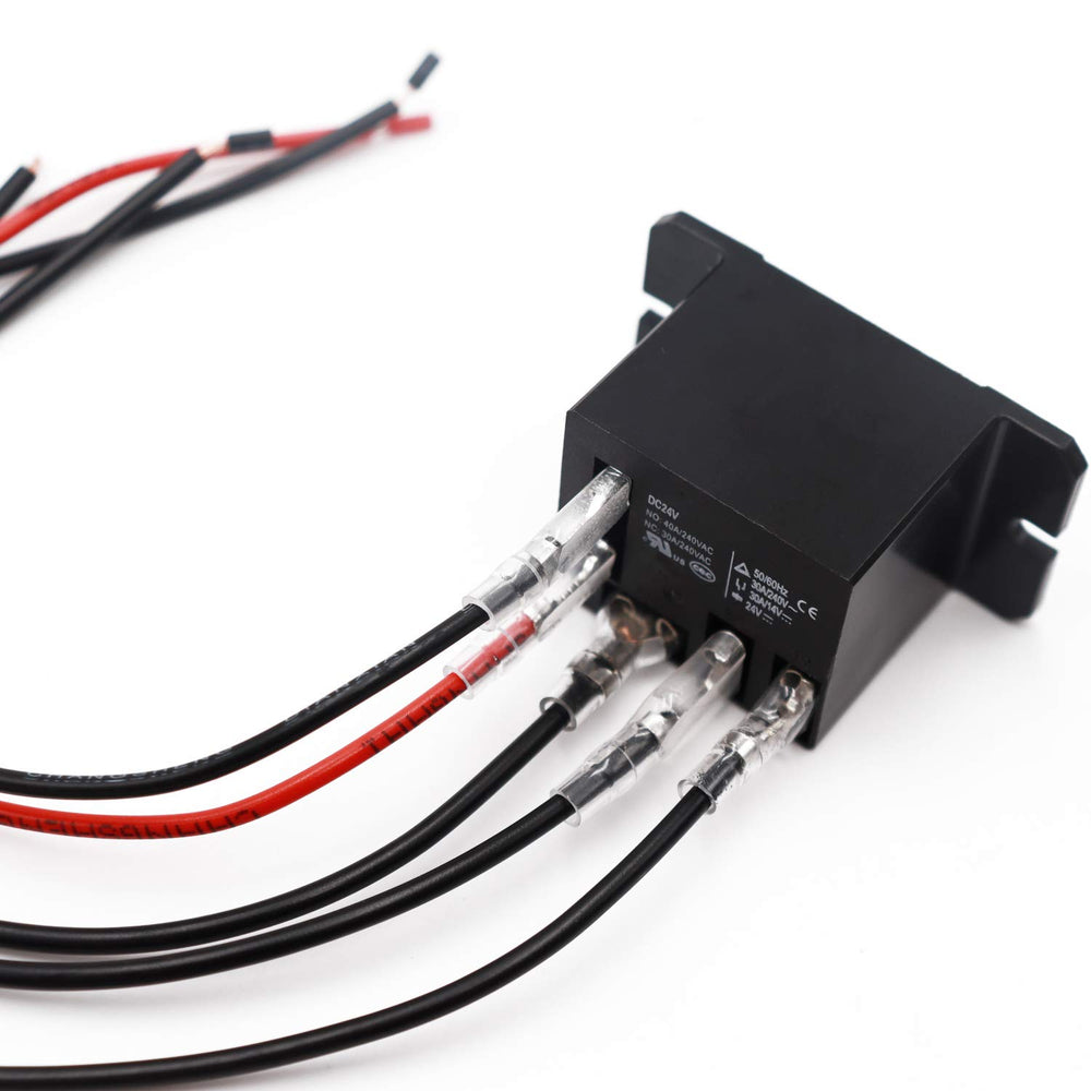 2PCS Power Relay DC24V Coil, 30A SPDT(1NO 1NC) 120 VAC with Flange Mounting and 10 Quick Connect Terminals Wires Mini Relay NT90-DC24V-10X