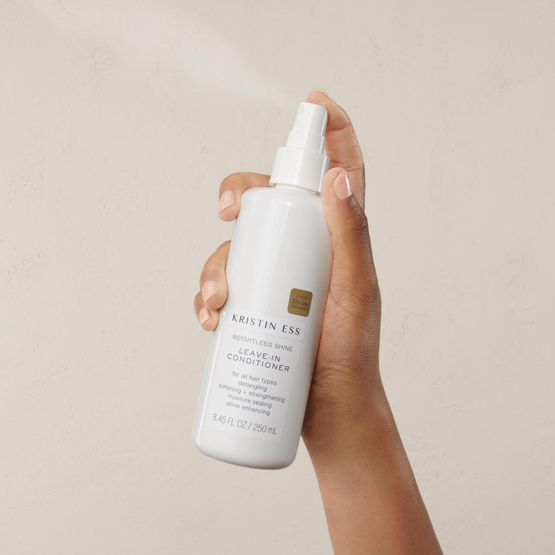 Castor Oil Leave In Conditioner Spray for Curly, Dry + Damaged Hair - Anti-Frizz Moisturizing Deep Conditioner - Volume + Repair - Color Safe Women&#39;s Styling Product - Pear Fragrance