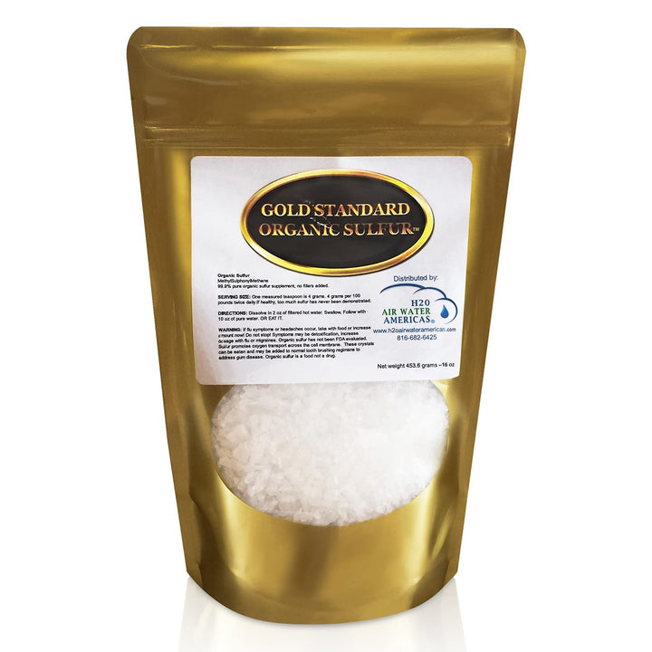 Gold Standard Organic Sulfur Crystals 1lb - 99.9% Pure MSM Crystals - Largest Granular Flakes Sulfur - 3rd Party Tested MSM Powder
