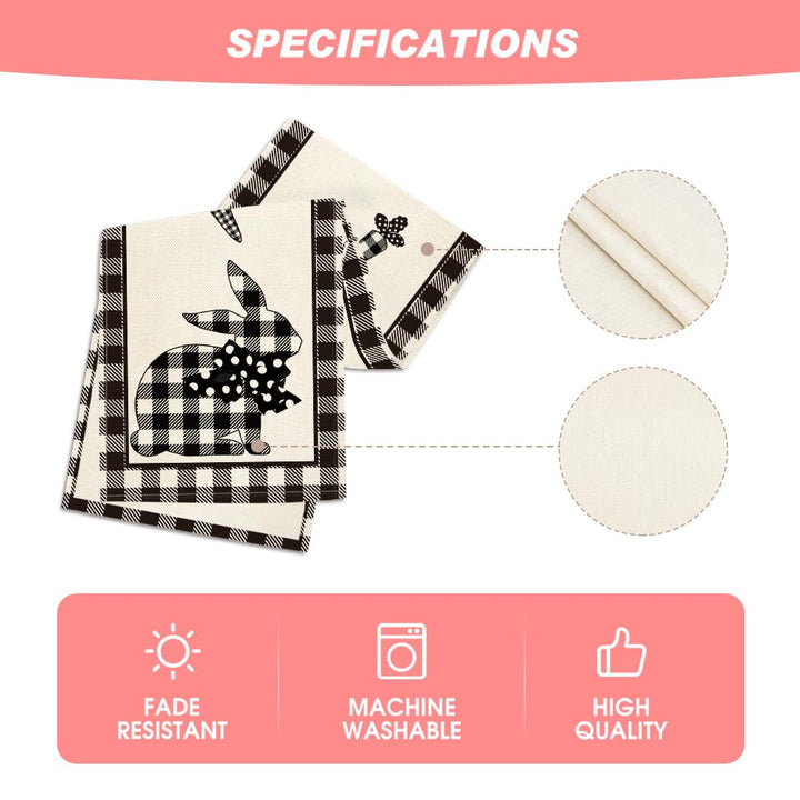 Buffalo Plaid Rabbit Carrots Easter Table Runner, Spring Summer Seasonal Holiday Kitchen Dining Table Decoration for Indoor Outdoor Home Party Decor 13 x 72 Inch