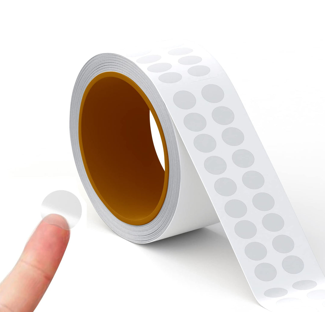 Crystal Clear Transparent 0.5 Round Stickers 2 Across, Envelope Tab Sealer and Retail Package Round Clear Seal Labels Self Adhesive, 1000 Stickers Per Roll