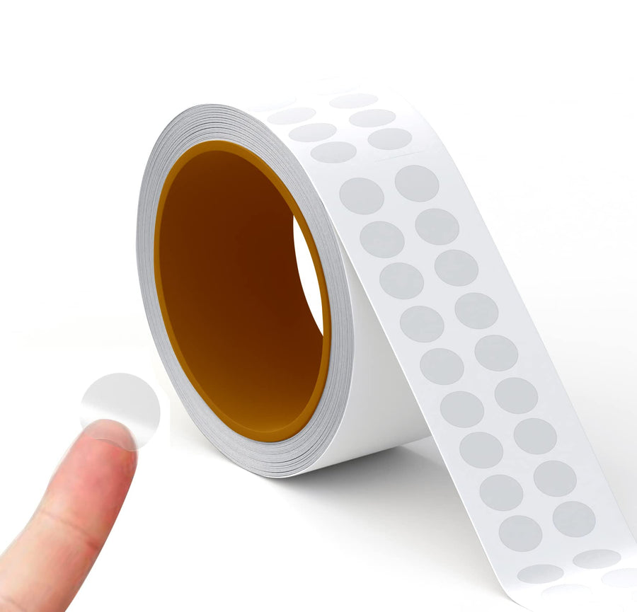 Crystal Clear Transparent 0.5 Round Stickers 2 Across, Envelope Tab Sealer and Retail Package Round Clear Seal Labels Self Adhesive, 1000 Stickers Per Roll