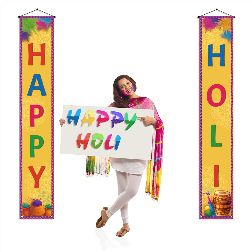 Nepnuser Happy Holi Porch Banner Indian Festival of Col