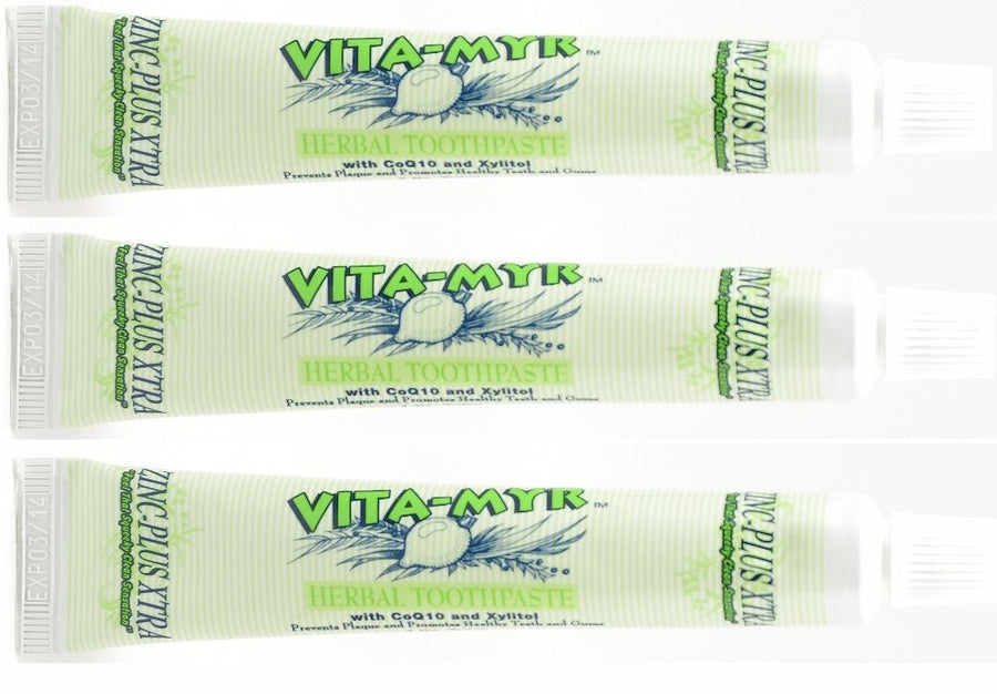 3 Pack Zinc Plus XTRA Natural & Effective Herbal Toothpaste 5.4 oz