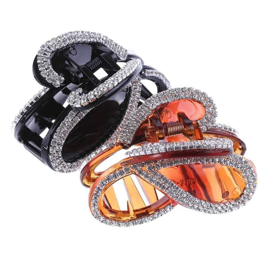 RAYNAG Set of 2 Elegant Rhinestones Claw Clip Jaw Clips