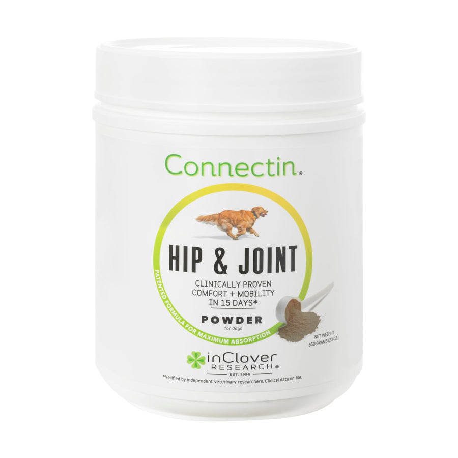InClover Connectin Natural Hip & Joint Supplement for Dogs with Glucosamine, Chondroitin & Hyaluronic Acid - Powder for Dog Mobility, Comfort & Active Lifestyle Support, 23oz