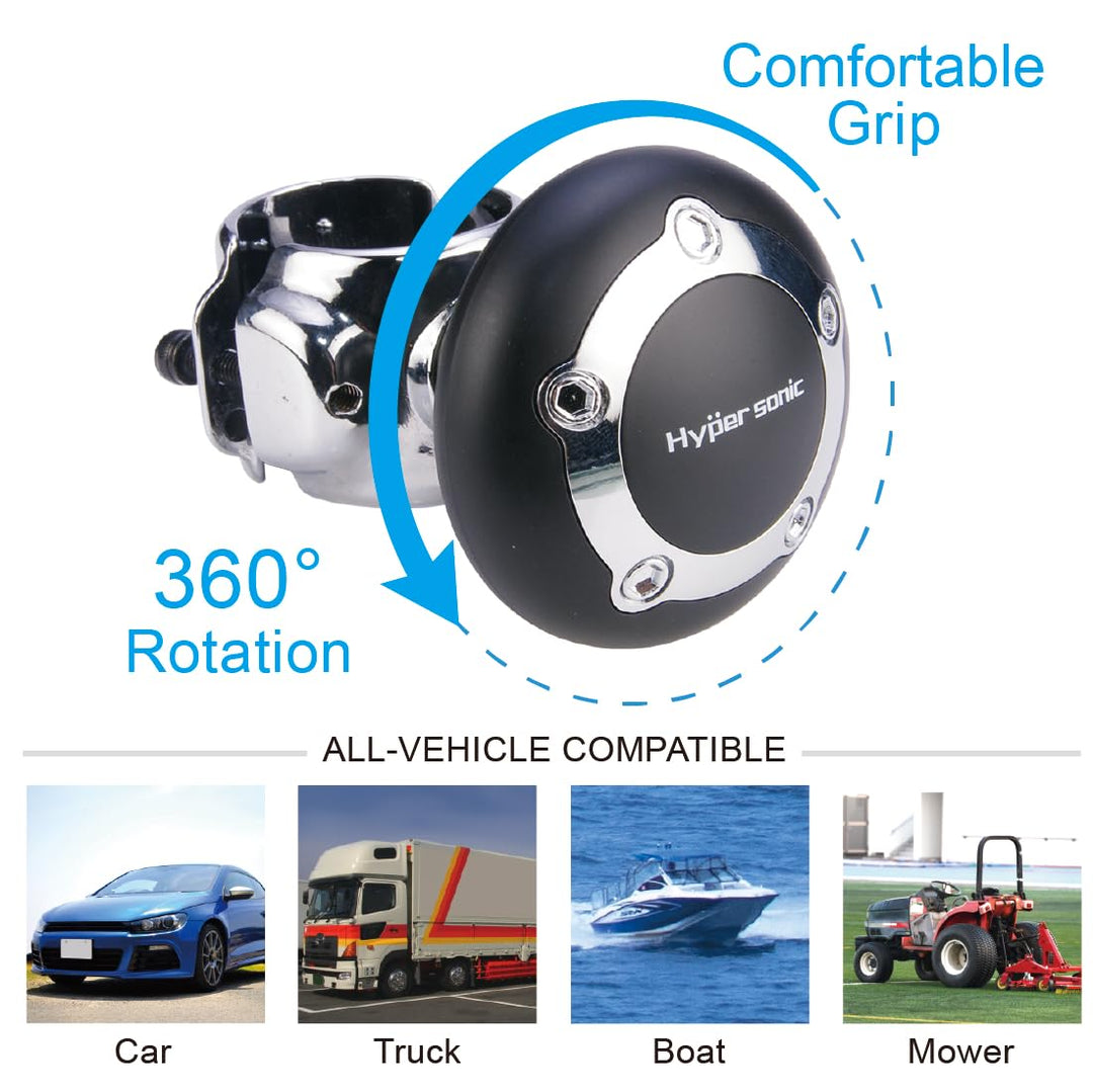 Vehicle Power Handle Car Steering Wheel Spinner Accessory Knob Universal Fit for Car (black)