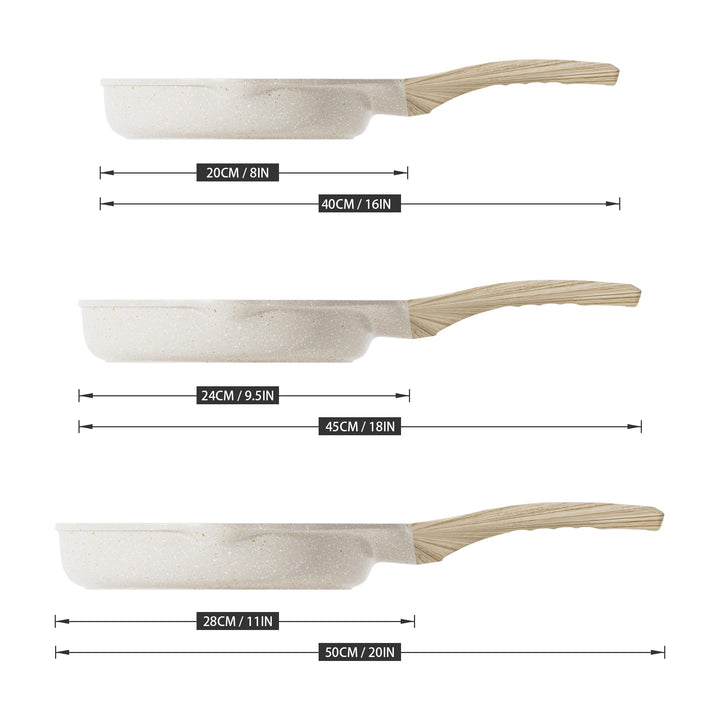 Nonstick Granite Frying Pan Skillet, Non Stick Omelette Fry Pans, Omelet Egg Pan, Stone Cookware Chef&#39;s Pan, Induction Compatible, PFOA Free (Gray, 11 Inch)