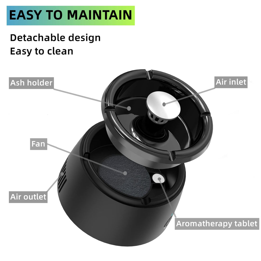 Smokeless Ashtray for Cigarettes USB Rechargeable Ash Tray for Indoor Home Office