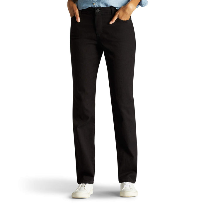 Women&#39;s Missy Instantly Slims Classic Relaxed Fit Monroe Straight Leg Jean, Black, 16
