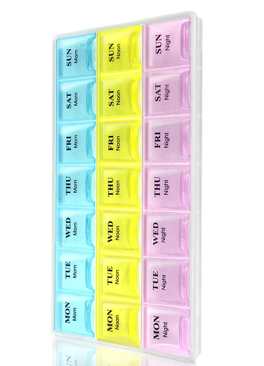 21 Compartments Pill Organizer Box, Medicine Remainder 