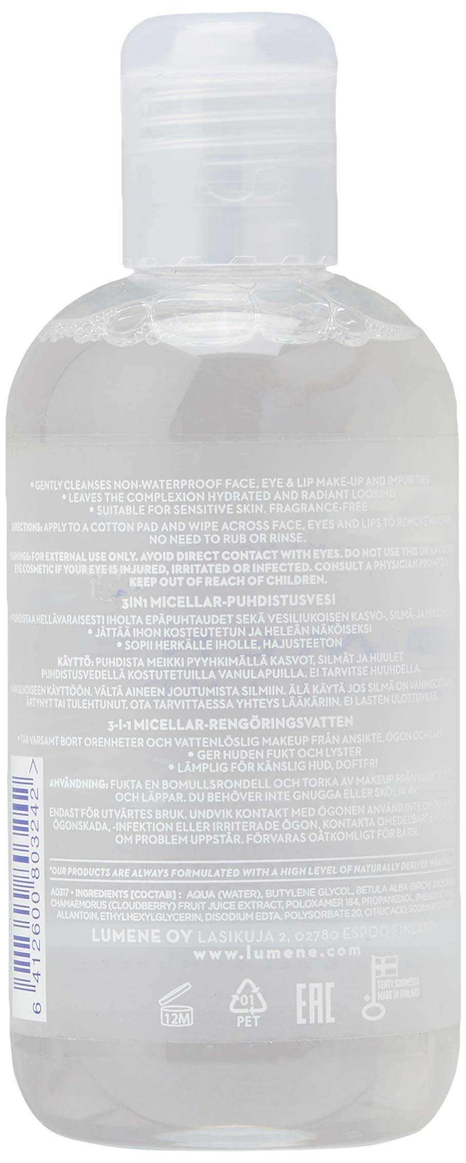 Lähde Hydrating Pure Arctic Miracle 3-in-1 Micellar Cleansing Water