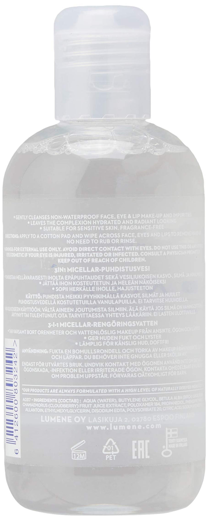 Lähde Hydrating Pure Arctic Miracle 3-in-1 Micellar Cleansing Water