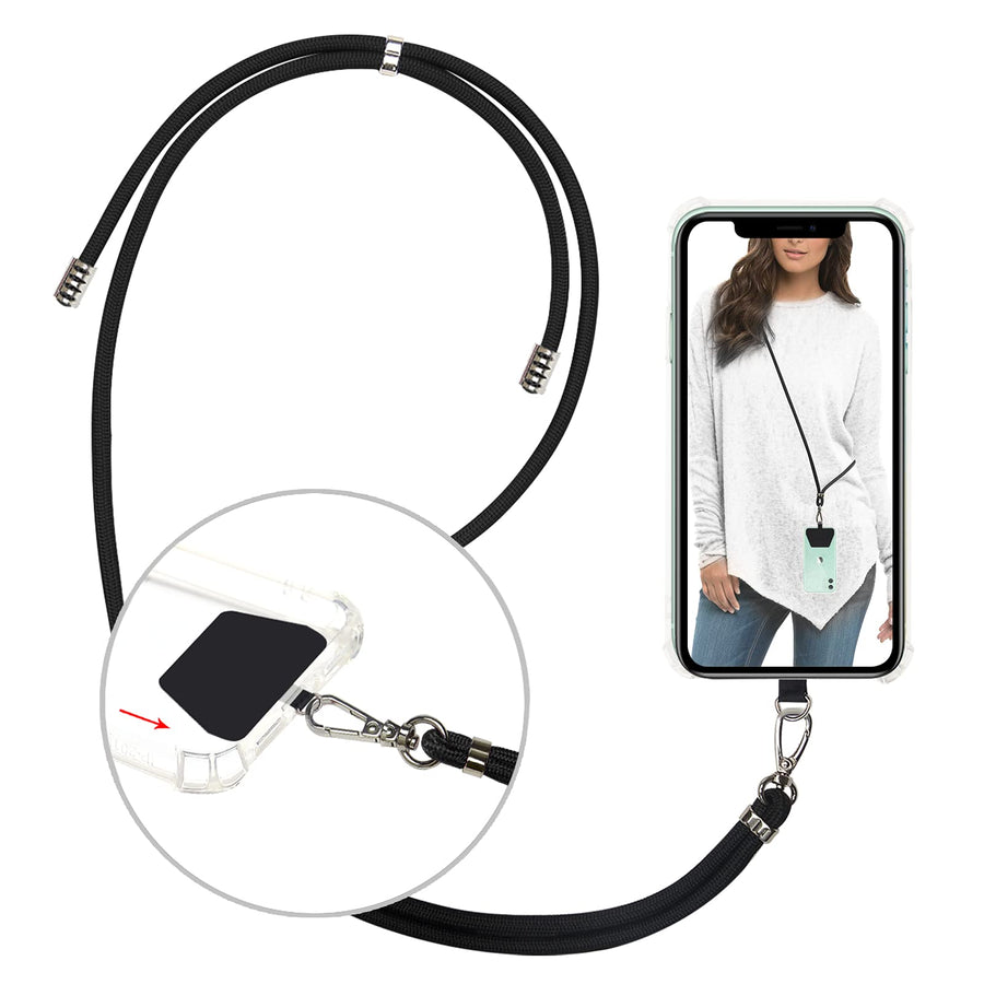 Phone Lanyard, Universal Cell Phone Lanyard with Adjustable Nylon Neck Strap, Phone Tether Safety Strap Compatible for Most Smartphones with Full Coverage Case (Zebra)