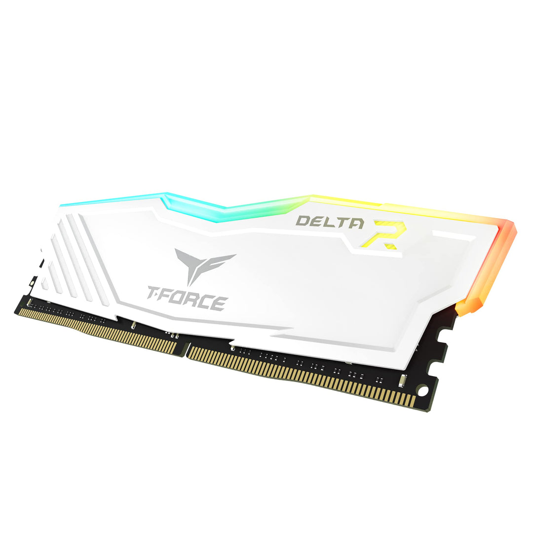 T-Force Delta RGB DDR4 16GB (2x8GB) 3600MHz (PC4-28800) CL18 Desktop Gaming Memory Module Ram TF4D416G3600HC18JDC01 - White
