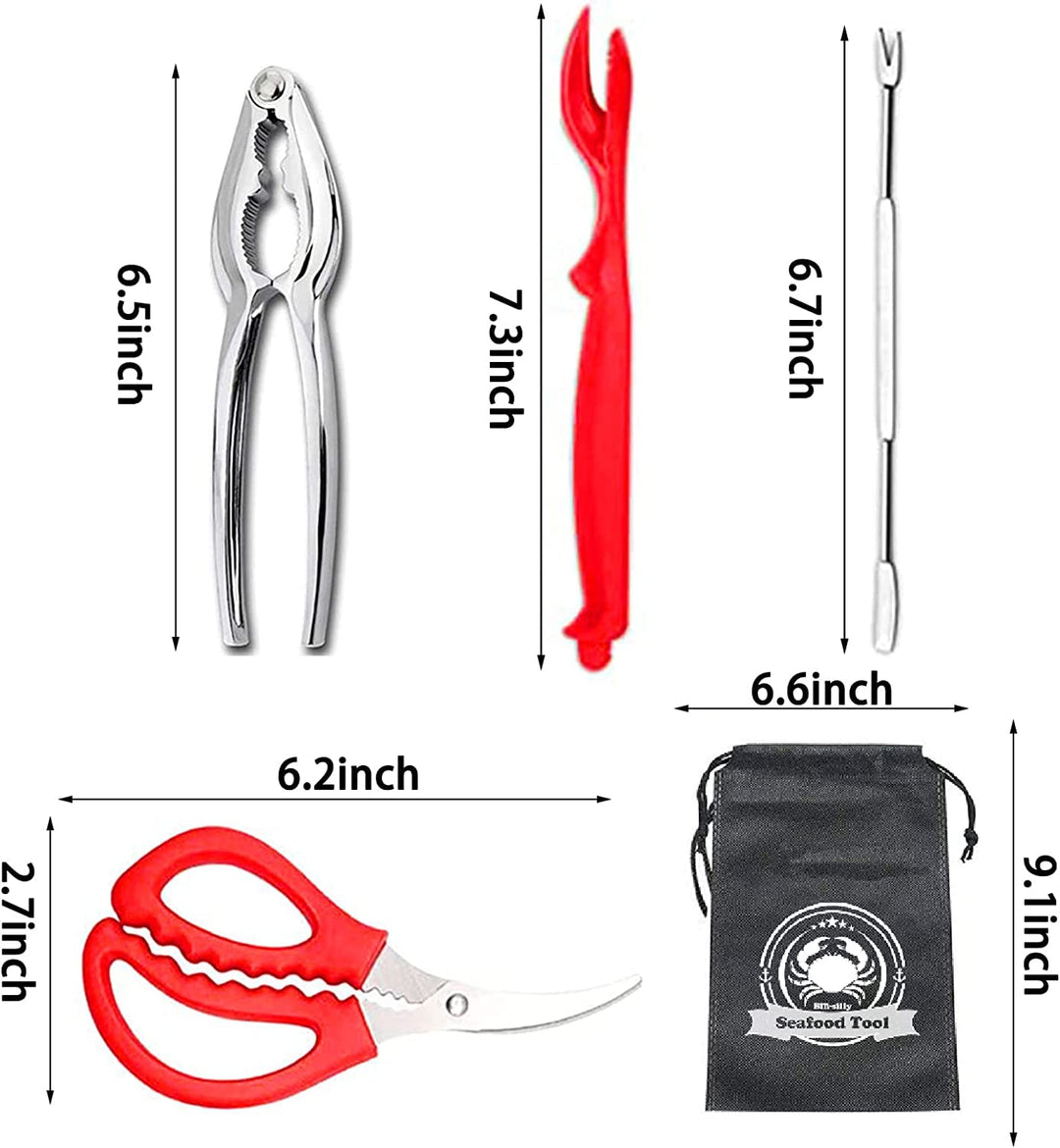 9Pcs Seafood Tools Set Crab Lobster Crackers Stainless Steel Forks Opener Shellfish Lobster Crab Leg Sheller Nut Crackers