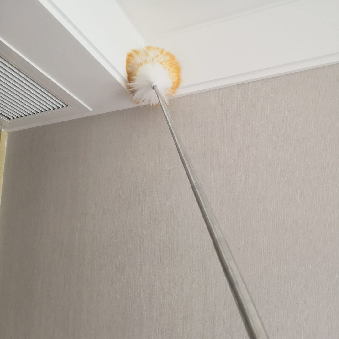 MKUN Lambs Wool Feather Duster extendable Stainless Ste