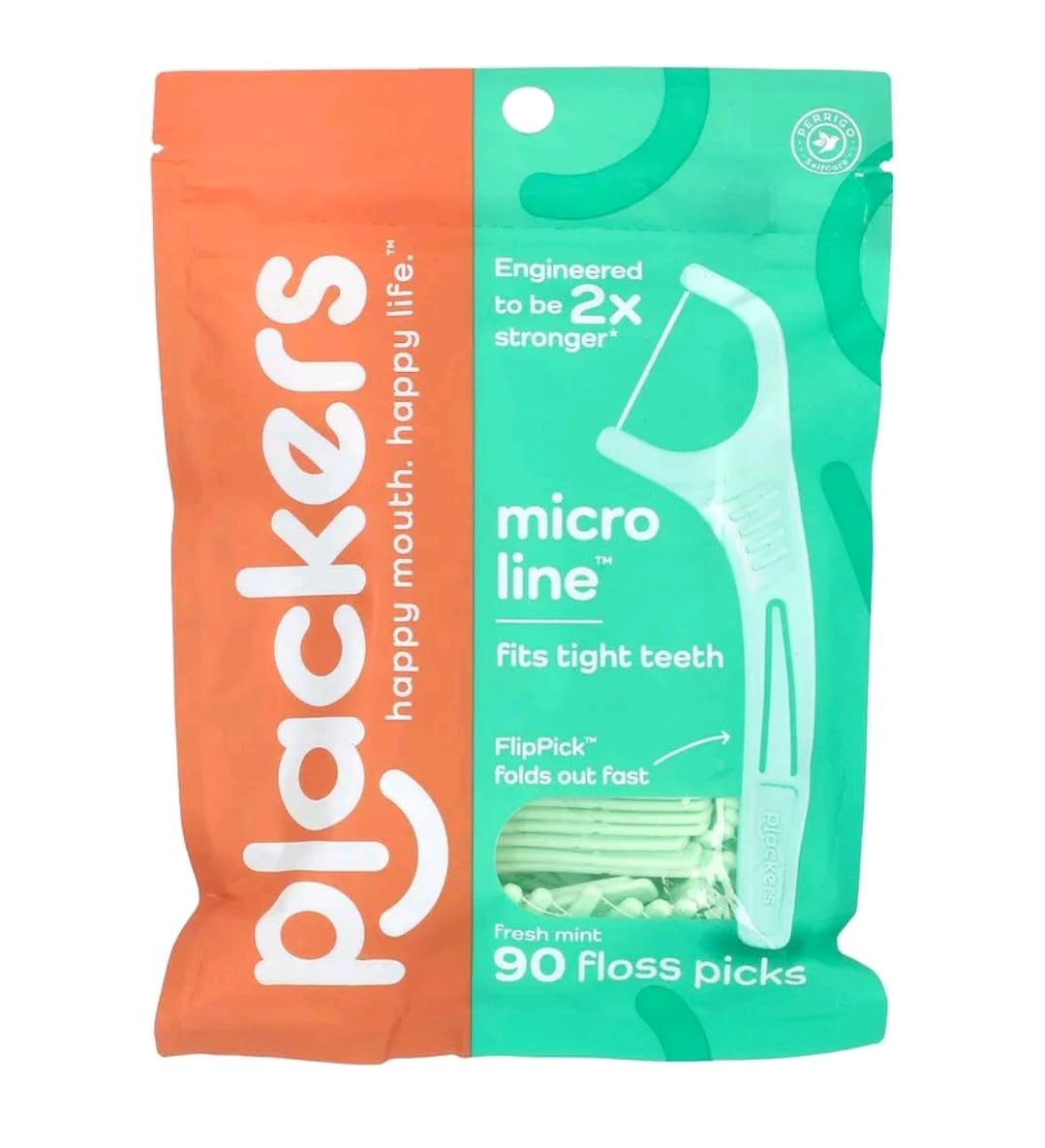 Plackers Micro Mint Freshens Breath, Mint, 90 Count