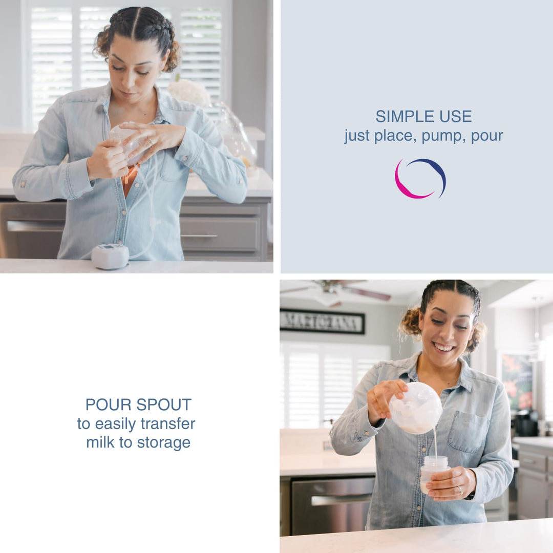 Liberty II Deluxe Hands-Free Wearable Breast Pump System for Discreet Pumping | Quiet Rechargeable Mobile Breast Pump | Ultra-Lightweight in-Bra Cups, 25mm &amp; 28mm Breast Flanges Included