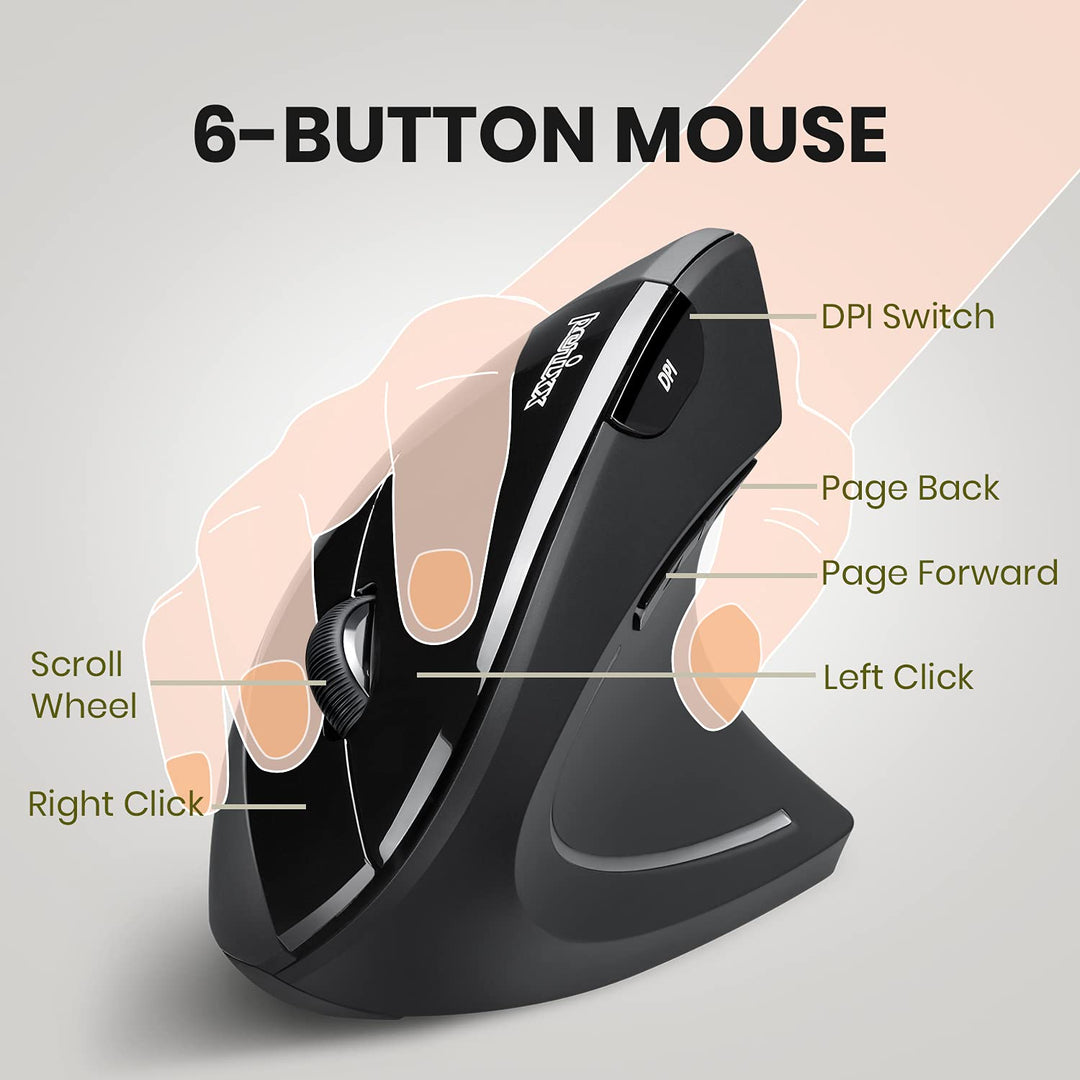 Perixx Perimice-513 Wired Vertical Ergonomic USB Mouse 