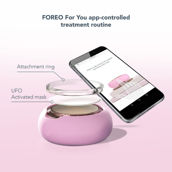 UFO Face Mask Treatment, Full LED Spectrum &amp; Red Light Therapy For Face, Warming, Face Moisturizer, Dark Spot &amp; Acne Scar Treatment For Face, Anti Aging, Nourishing, Pearl Pink