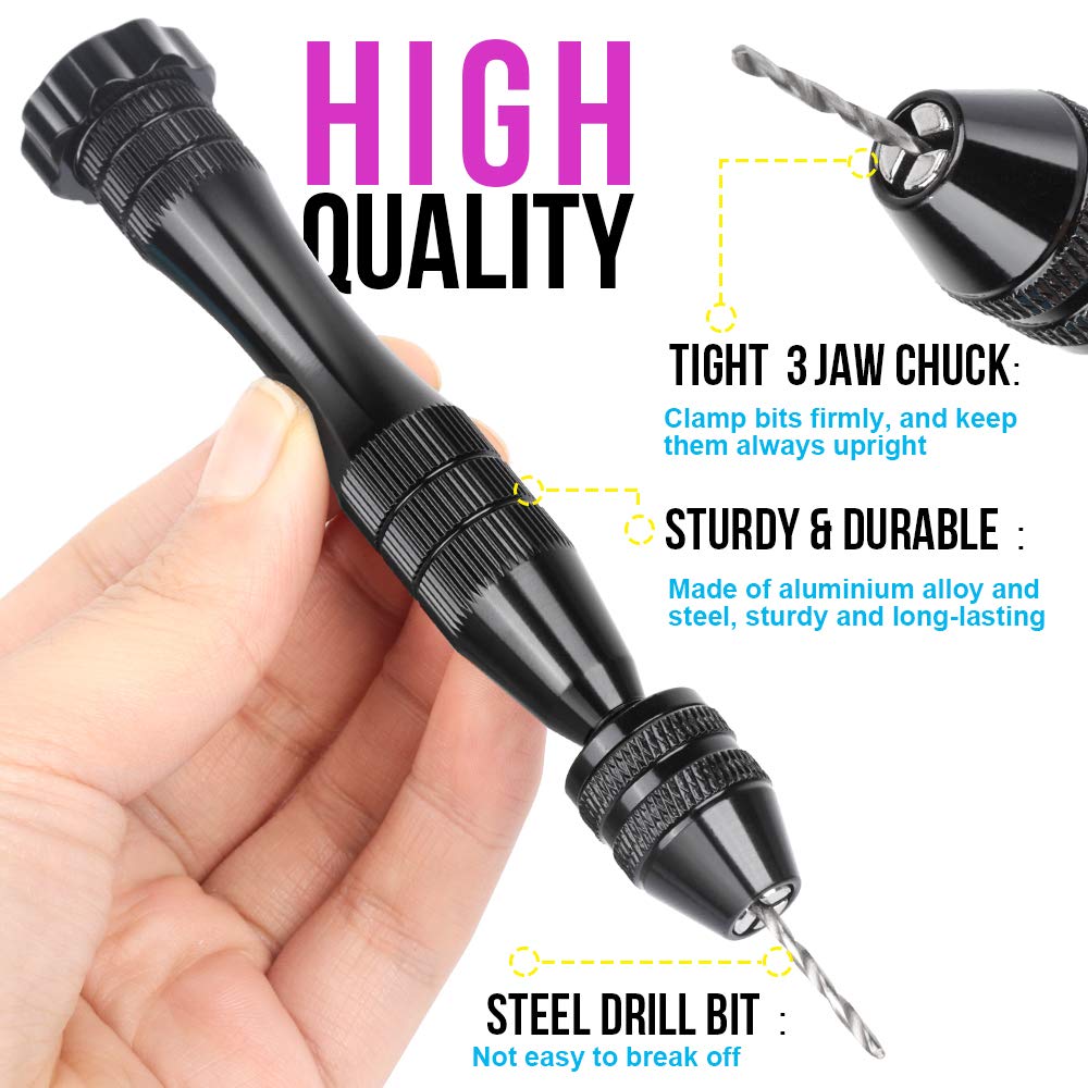 LEOBRO Hand Drill for Resin Molds, 12 cm Black Pin Vise