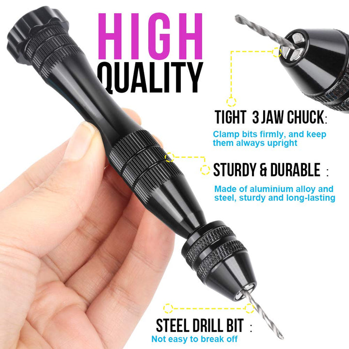 LEOBRO Hand Drill for Resin Molds, 12 cm Black Pin Vise