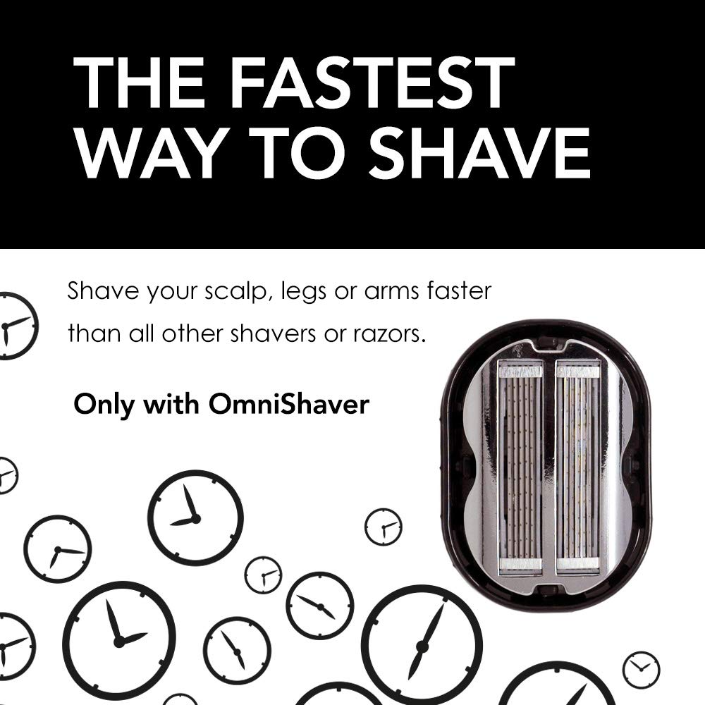 Premium Omnishaver Bi-Directional Shavers for Men &amp; Women | 10x Faster Than Disposable Razors | Self-Cleaning, Self-Stropping Razor Blades for Shaving Head, Legs, Arms, Body | No Rinsing During Shave