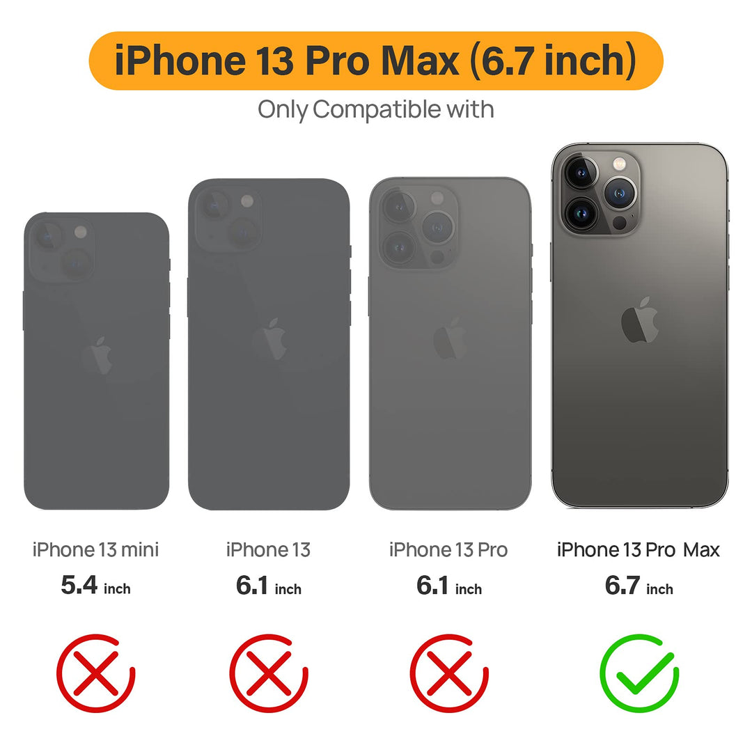 for iPhone 13 Pro Max Wallet Case with Card Holder, Faux Leather Kickstand Card Slots Case, Handmade RFID Blocking Magnetic Shockproof Protective Slim Back Flip Phone Case 6.7 Black