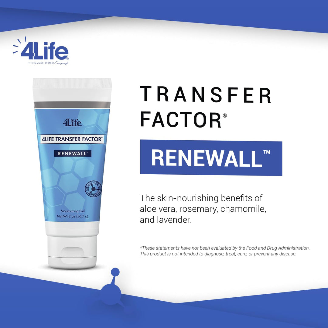 Transfer Factor RenewAll Gel - Topical Skin Care - Beauty and Personal Care - Supports and Soothes Skin - Gel Formula with Aloe Vera, Lavender Extract, Eucalyptus Oil, and Rosemary - 2 Ounces