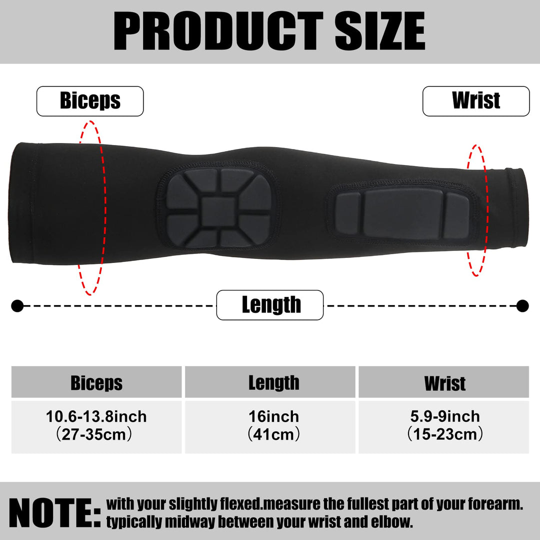 4 Pcs Padded Arm Sleeves Elbow Forearm Crashproof Pads Elbow Guard Compression Arm Protective Support Basketball Shooter Sleeves for Football Volleyball Soccer Baseball Men Women