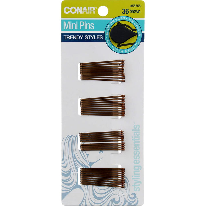 Styling Essentials Pins, Brown, Mini - 36 pins