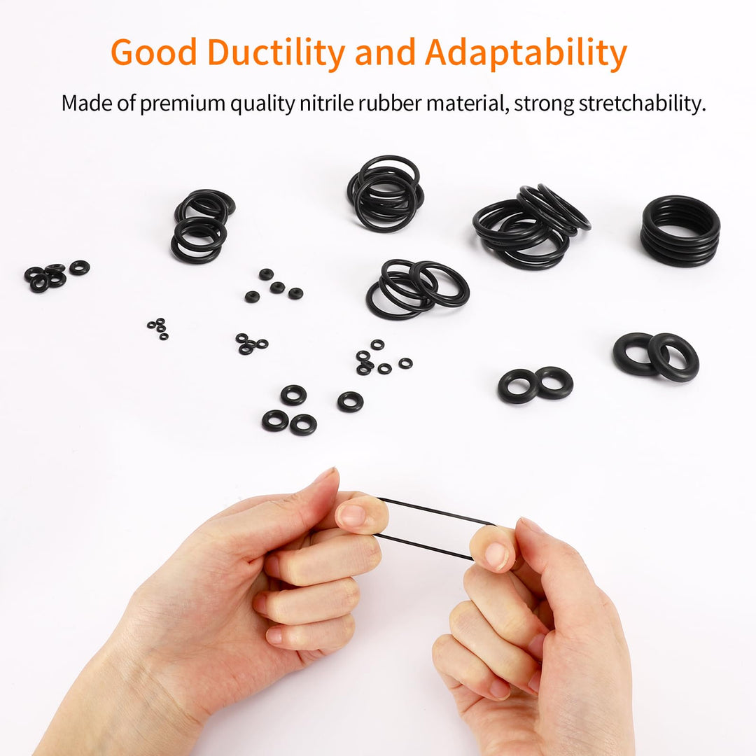 770pcs Rubber O Ring Assortment Kits 18 Sizes Sealing NBR Gasket Washers for Car Auto Vehicle Repair, Professional Plumbing, Air or Gas Connections
