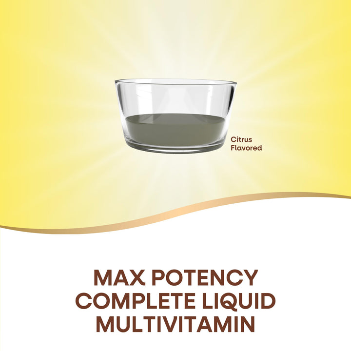 Nature&#39;s Way Alive! Max Potency Complete Liquid Multivitamin for Women and Men, Antioxidants Beta Carotene, Vitamins C &amp; E, and Food-Based Blends, Citrus Flavored, 30.4 Fl Oz (Packaging May Vary)