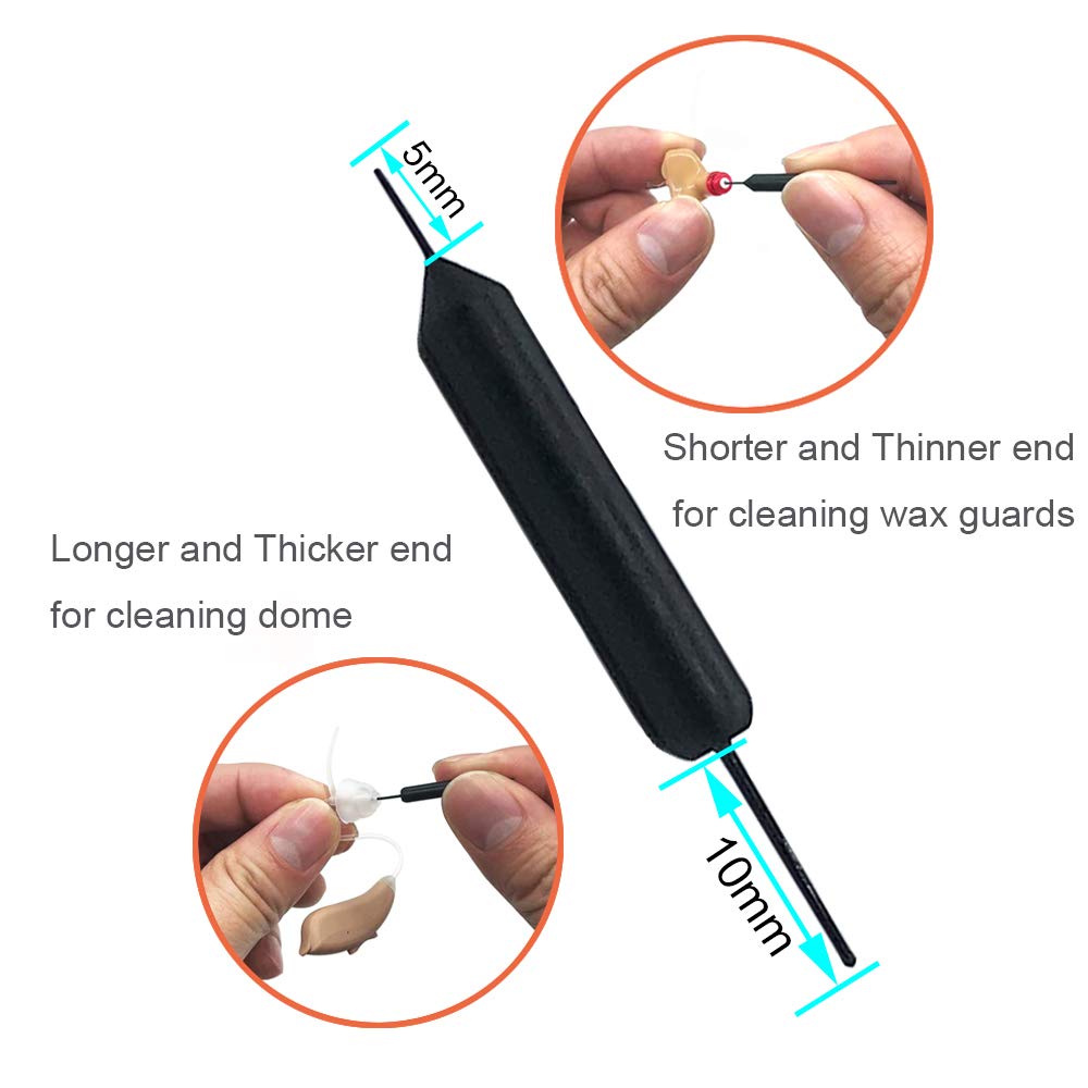 Smokey Hearing Aid Tulip Domes Ear tips for ReSound Sure Fit Style RIC RITE and Open Fit BTE Hearing Amplifier with Cleaning tools Brush Cleaner and Carry Case