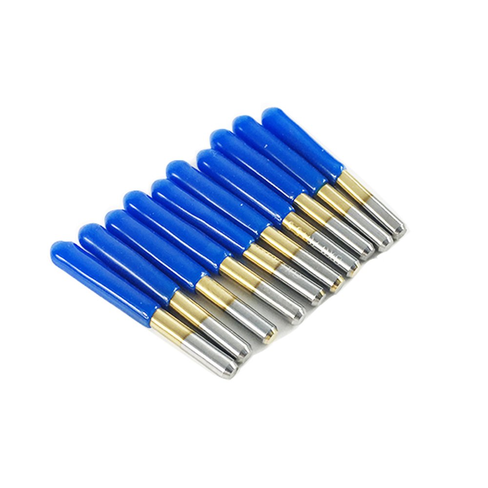 10x Titanium Coated Carbide PCB Engraving CNC Bit Router Tool 30 Degree 0.1mm 0.2mm Tip