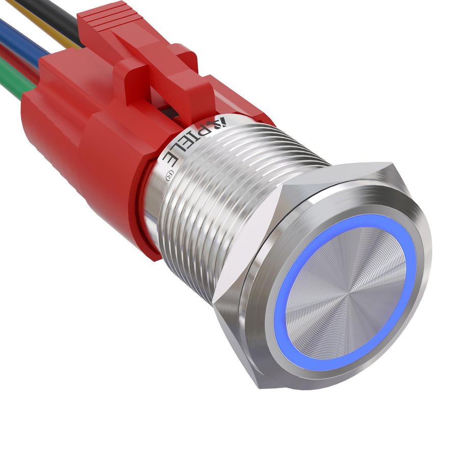 APIELE 16mm Latching Push Button Switch 12V DC On Off S
