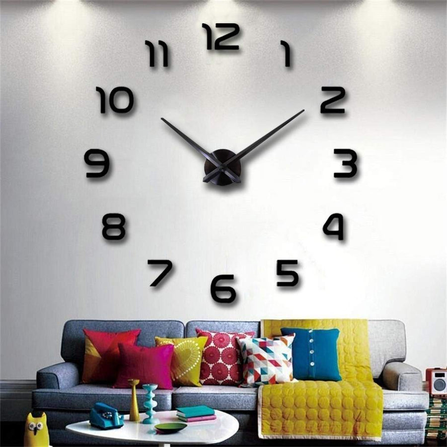 3D DIY Mirror Surface Wall Clock Big Size Wall Decorative Clocks Silent Non Ticking Movement Clocks