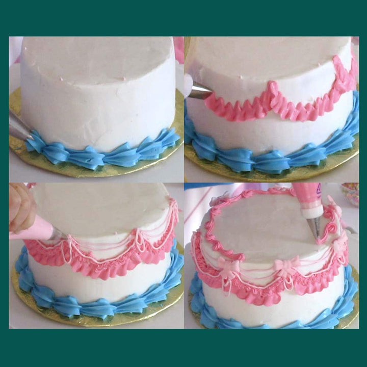 Icing Piping Nozzles Practice Drawings, Cake Pastry Beginner Practice Paper Fondant Decorating Including 23 Popular Patterns Gifts for Women