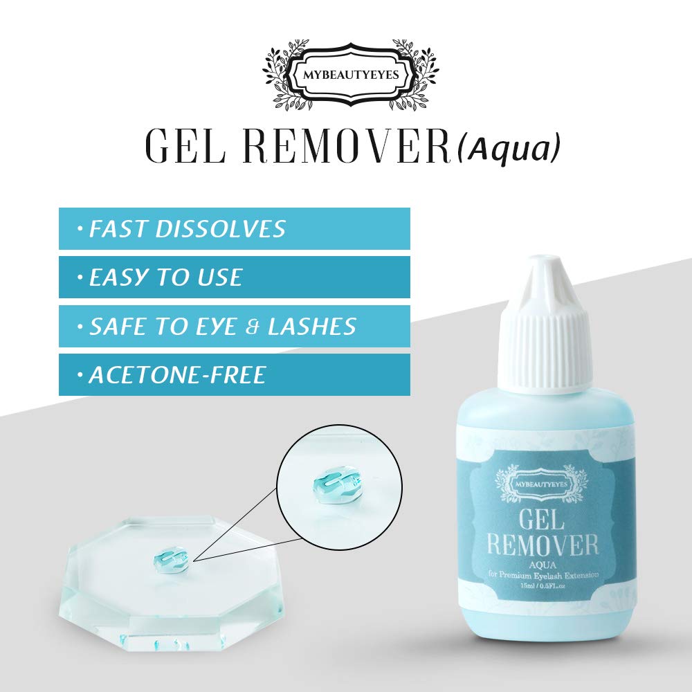 Gel Remover for Eyelash Extension/Quickly and Easily Removes Eyelash Extension Adhesive/Fast Dissolution Time / 15ml (Aqua)