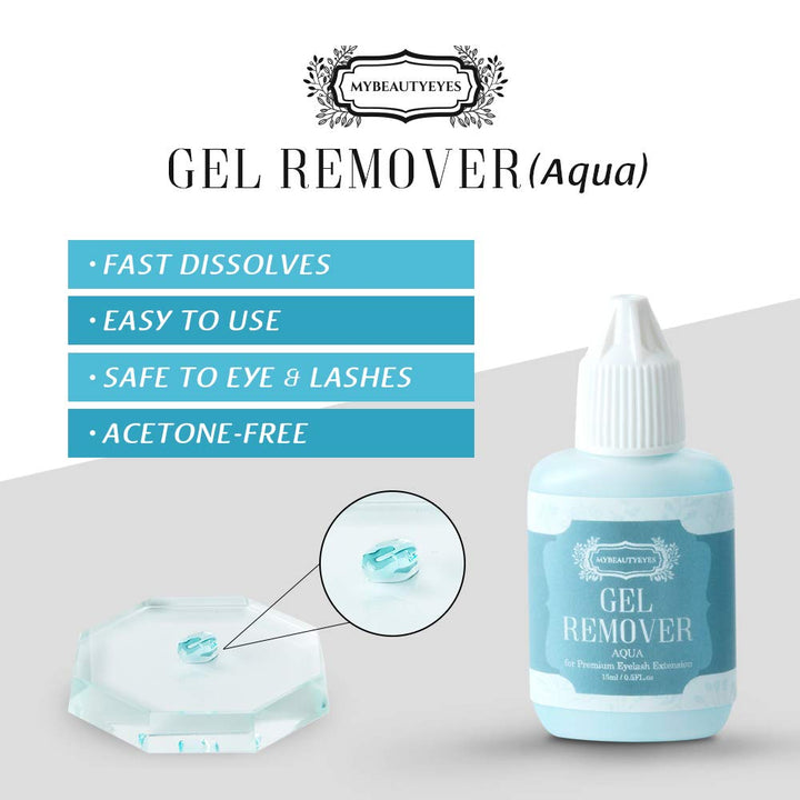 Gel Remover for Eyelash Extension/Quickly and Easily Removes Eyelash Extension Adhesive/Fast Dissolution Time / 15ml (Aqua)
