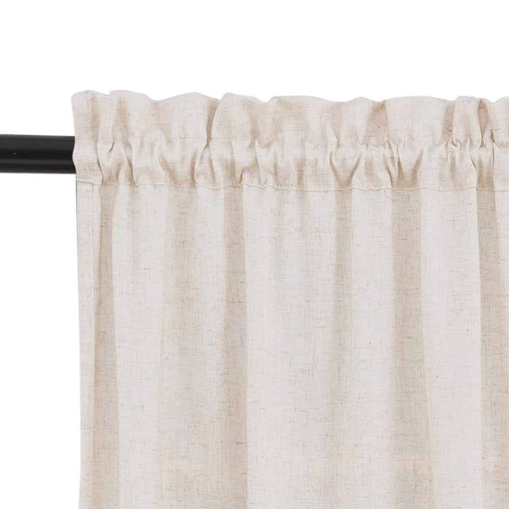 Kitchen Curtains 36 Inch Length Linen Curtain Light Filtering for Bathroom Tier Curtains Sets Short Small Cafe Curtains Rod Pocket Basement Back French Door Half Window Curtains 2 Panels Crude