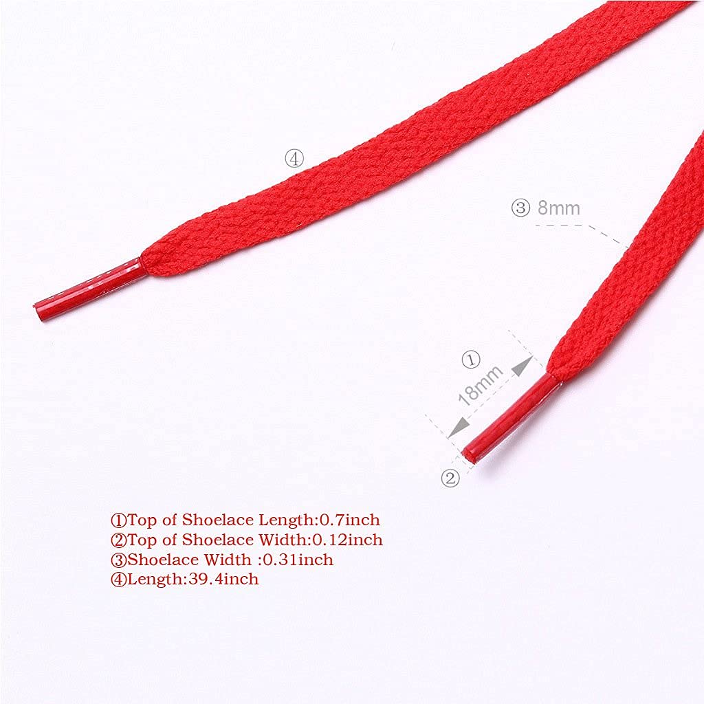 47 Solid Color Flat Shoelaces for 5-6 Eyelet Rows Sneakers Hiking Boots Running Shoes(off-white)